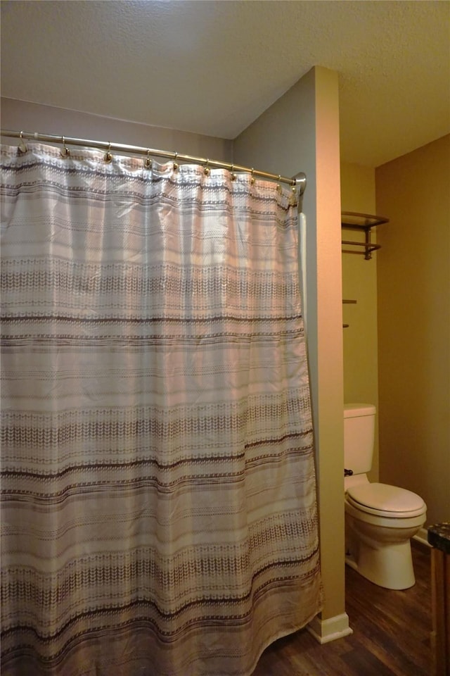 609 E Filmore St, Winterset, IA 50273 - bathroom with wood finished floors and a shower with curtain