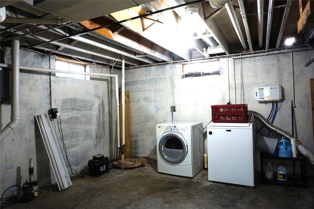 609 E Filmore St, Winterset, IA 50273 - basement with independent washer and dryer and fridge