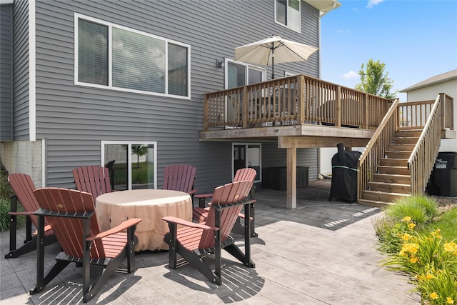 2718 NW 23rd St, Ankeny, IA 50023 - view of patio with stairs and a wooden deck