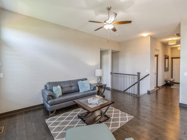 8955 Jamison Dr, West Des Moines, IA 50266 - living room featuring wood finished floors and ceiling fan