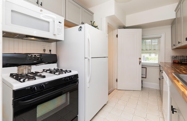 2220 York St, Des Moines, IA 50316 - kitchen featuring white appliances and butcher block countertops