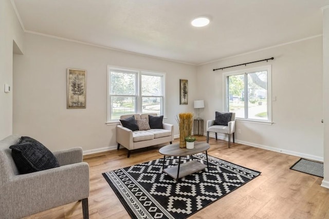 3901 Lawnwoods Dr, Des Moines, IA 50310 - living area featuring light wood-type flooring and ornamental molding