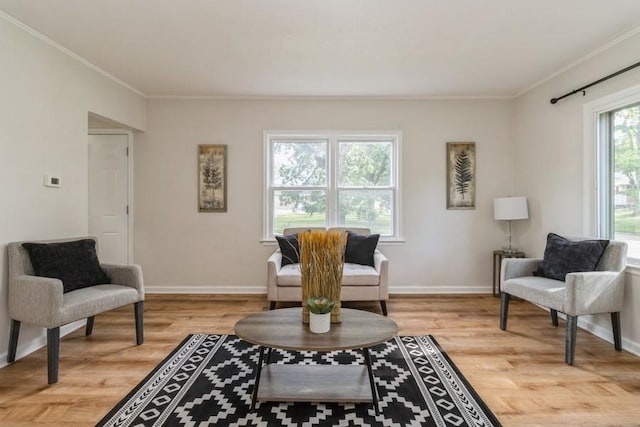 3901 Lawnwoods Dr, Des Moines, IA 50310 - living room featuring crown molding and light wood-style flooring
