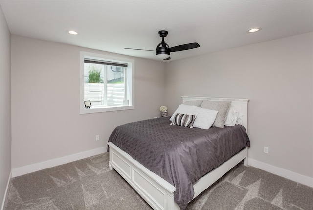 16320 Northpark Dr, Urbandale, IA 50323 - carpeted bedroom featuring ceiling fan and recessed lighting
