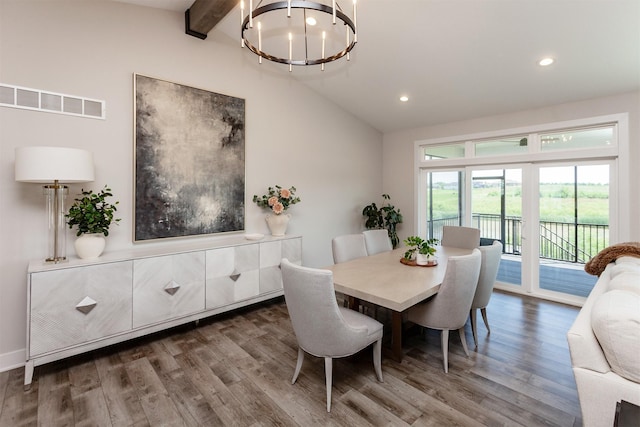 16320 Northpark Dr, Urbandale, IA 50323 - dining space featuring wood finished floors, recessed lighting, and a chandelier
