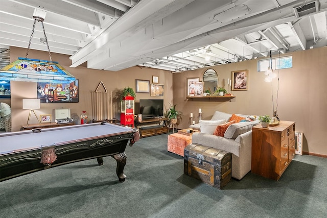 10438 Donna Bella Cir, Clive, IA 50325 - rec room featuring carpet flooring and billiards table