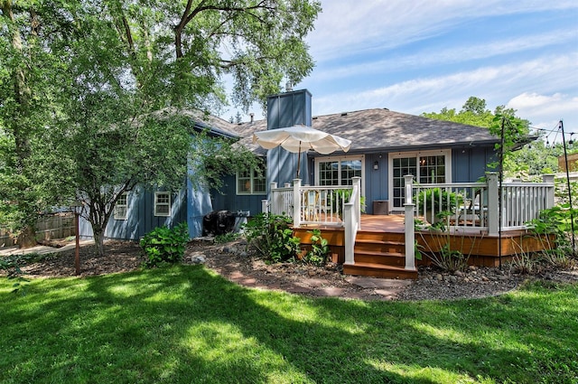 10438 Donna Bella Cir, Clive, IA 50325 - rear view of house featuring a wooden deck and board and batten siding