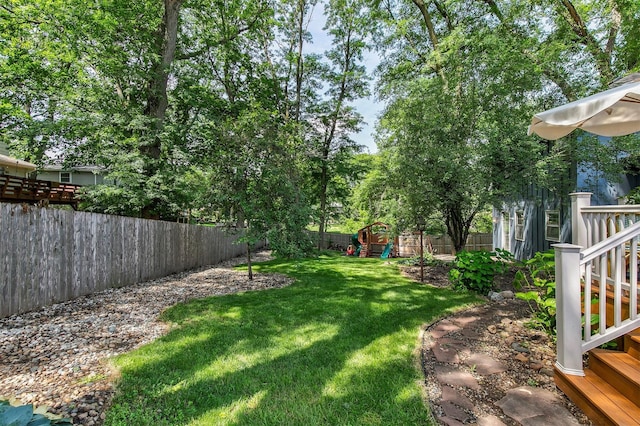 10438 Donna Bella Cir, Clive, IA 50325 - fenced backyard featuring a playground