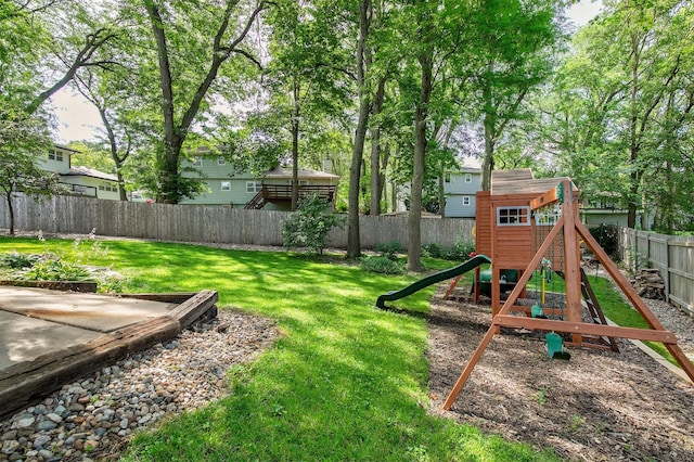 10438 Donna Bella Cir, Clive, IA 50325 - fenced backyard with a playground