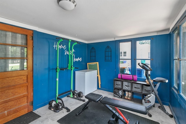 404 W Salem Ave, Indianola, IA 50125 - exercise area with marble finish flooring
