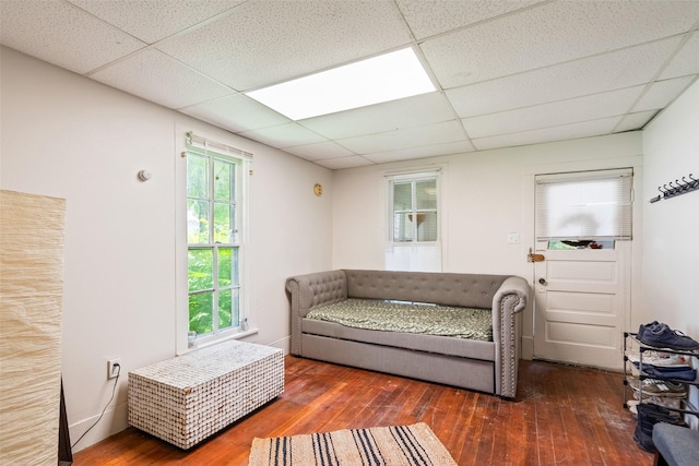 121 Cherry Ave, Ames, IA 50010 - living area featuring a paneled ceiling and hardwood / wood-style flooring