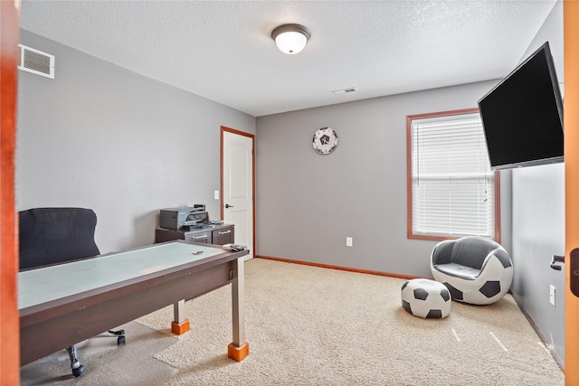 16215 Monroe Ct, Urbandale, IA 50323 - carpeted office featuring a textured ceiling and baseboards