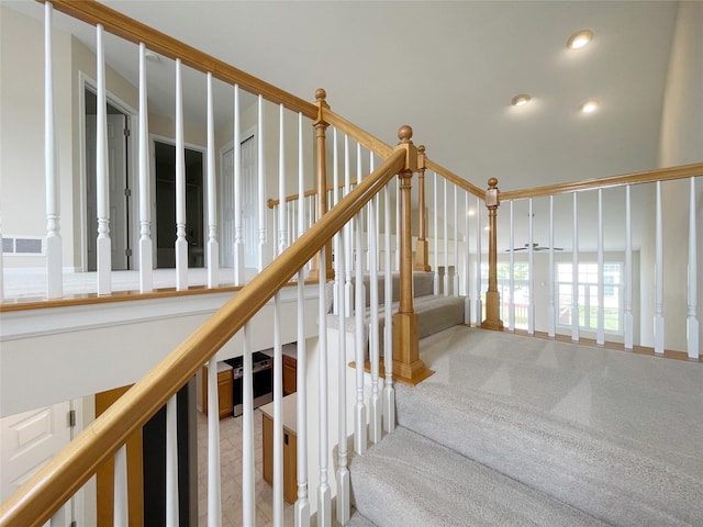 1406 SE Williams Ct, Waukee, IA 50263 - staircase with recessed lighting and carpet flooring