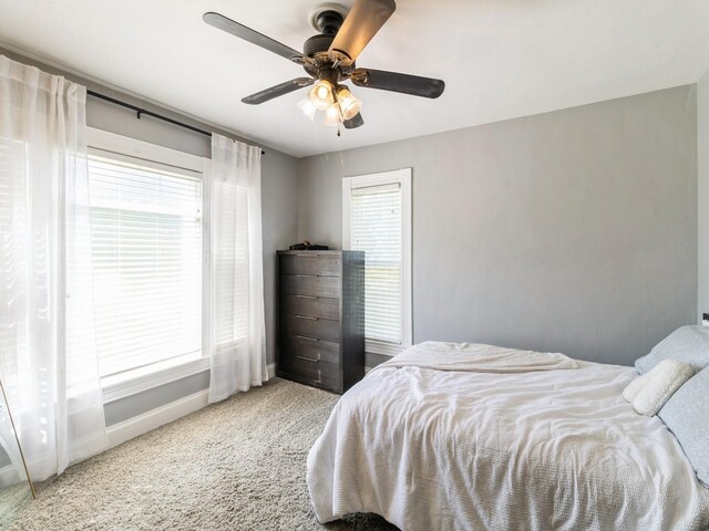 310 Greene St, Boone, IA 50036 - bedroom featuring light carpet and ceiling fan
