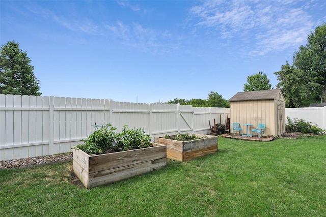 4380 Ashley Park Dr, West Des Moines, IA 50265 - fenced backyard featuring a vegetable garden and a shed