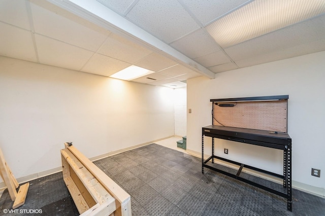 2729 Meadow Point Ct, West Des Moines, IA 50265 - finished below grade area with a drop ceiling and baseboards