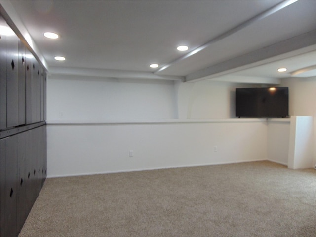 2340 Des Moines St, Des Moines, IA 50317 - finished basement featuring carpet flooring and recessed lighting