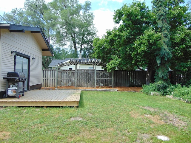 2340 Des Moines St, Des Moines, IA 50317 - fenced backyard featuring a wooden deck