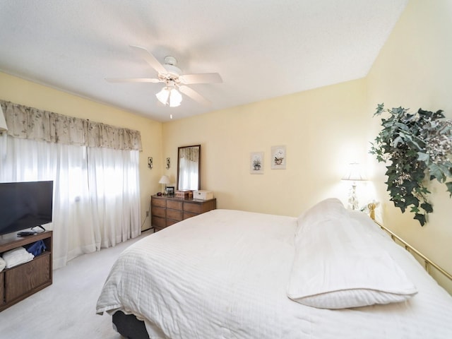 401 NW Valley View Dr, Grimes, IA 50111 - bedroom featuring light carpet and ceiling fan