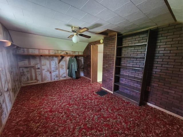 108 W Logan St, Casey, IA 50048 - carpeted empty room with ceiling fan and lofted ceiling
