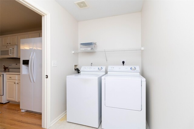 7316 SE 23rd St Unit 5, Des Moines, IA 50320 - laundry room with separate washer and dryer and light wood-type flooring