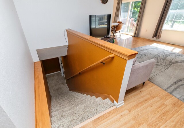 2609 Eagle Point Ct, Des Moines, IA 50320 - stairs featuring wood finished floors