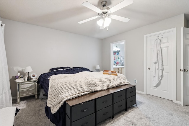 263 SE Booth Ave, Waukee, IA 50266 - bedroom with light colored carpet and a ceiling fan