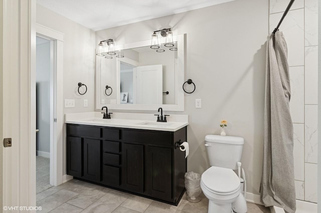 2670 Long Ave, Van Meter, IA 50261 - full bathroom with double vanity and a shower with shower curtain