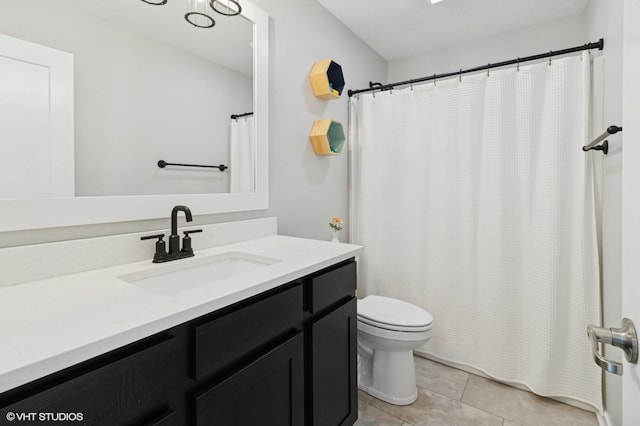 2670 Long Ave, Van Meter, IA 50261 - bathroom featuring vanity, tile patterned flooring, and curtained shower