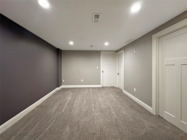 2814 Chicago Ave, Des Moines, IA 50317 - empty room with recessed lighting and carpet floors