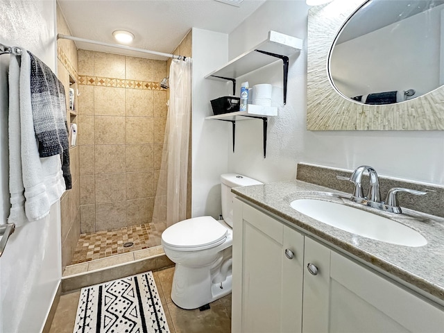 9513 University Ave Unit 12, Clive, IA 50325 - full bathroom with vanity, a tile shower, and tile patterned flooring