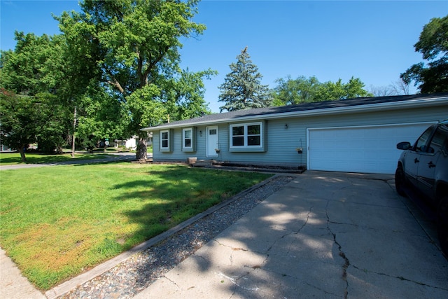 500 Scandia Ave, Des Moines, IA 50315 - ranch-style house with a garage, a front lawn, and driveway
