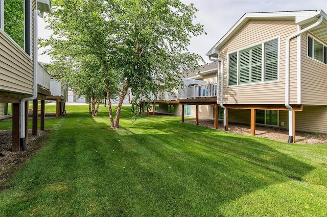 6054 Bradford Ln, Johnston, IA 50131 - view of grassy yard with a deck