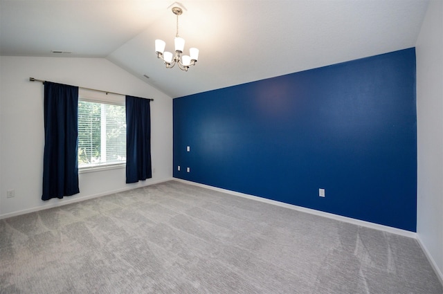 296 S 82nd St, West Des Moines, IA 50266 - empty room with a chandelier, lofted ceiling, and carpet floors