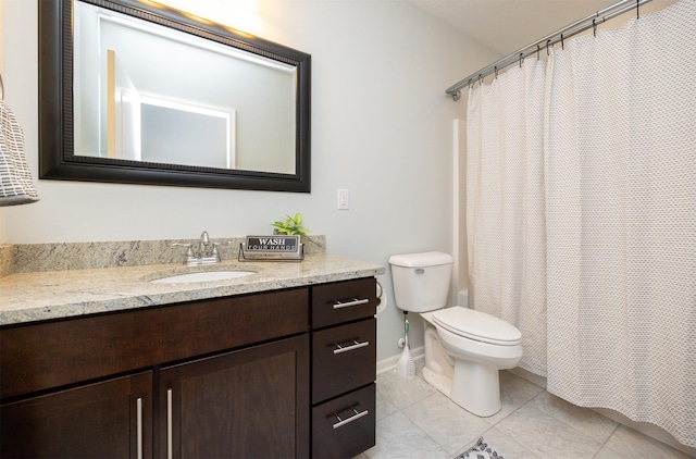 296 S 82nd St, West Des Moines, IA 50266 - full bathroom with vanity, tile patterned flooring, and a shower with curtain