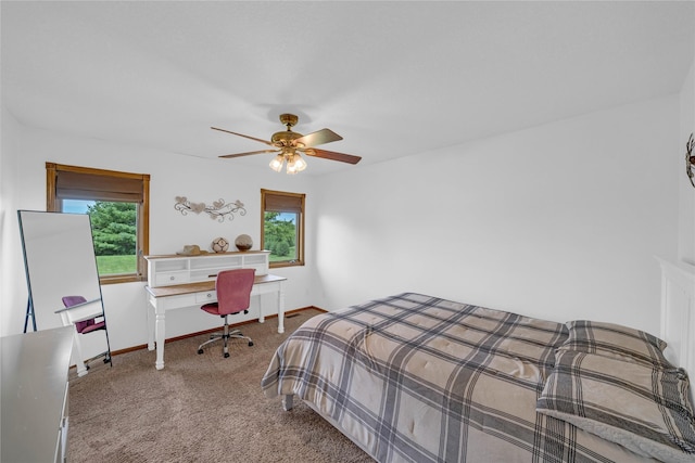 904 Pleasant St SE, Bondurant, IA 50035 - carpeted bedroom featuring multiple windows and ceiling fan