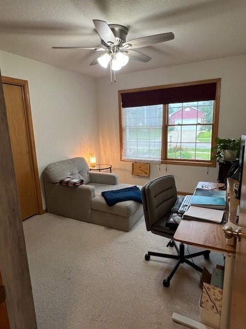 4806 Waller St, Ames, IA 50014 - carpeted office featuring a ceiling fan