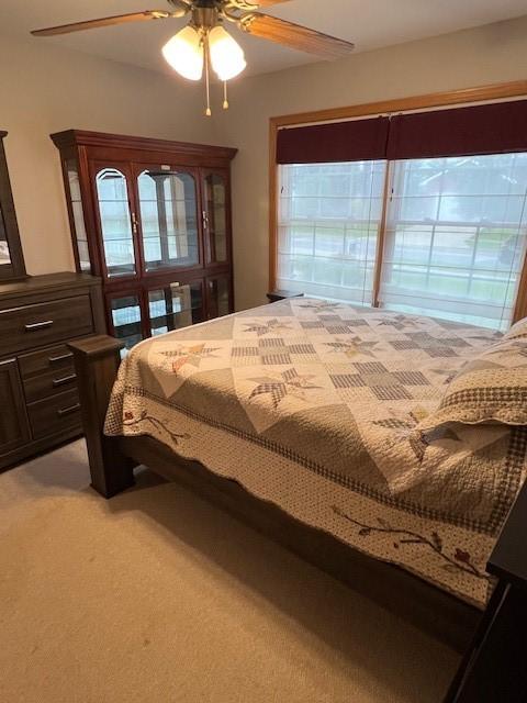 4806 Waller St, Ames, IA 50014 - bedroom featuring a ceiling fan and light carpet