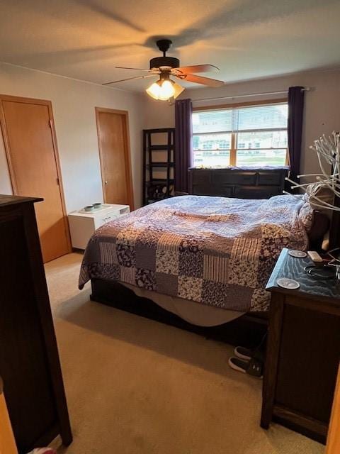 4806 Waller St, Ames, IA 50014 - bedroom featuring light colored carpet and a ceiling fan