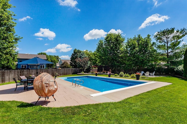 2507 135th St, Urbandale, IA 50323 - view of swimming pool featuring a patio area and a fenced backyard