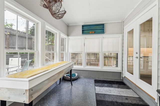 3923 Maquoketa Dr, Des Moines, IA 50311 - sunroom with french doors and speckled floor
