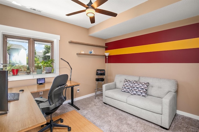 13001 Twana Dr, Urbandale, IA 50323 - office space featuring ceiling fan and carpet flooring
