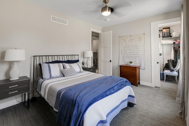 710 Peace St Unit 3D, Pella, IA 50219 - bedroom with carpet and a ceiling fan
