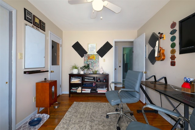 3600 Brinkwood Rd, Des Moines, IA 50310 - office space with dark wood-style floors and ceiling fan