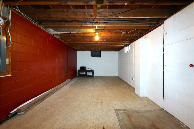 3600 Brinkwood Rd, Des Moines, IA 50310 - unfinished below grade area with concrete block wall and electric panel