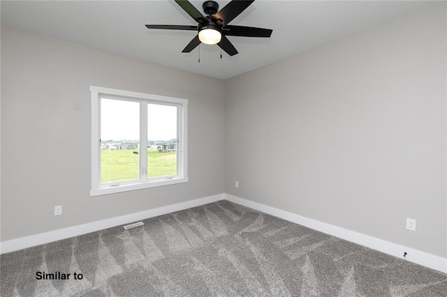 790 Hamilton Rd, Waukee, IA 50263 - carpeted spare room featuring baseboards and a ceiling fan
