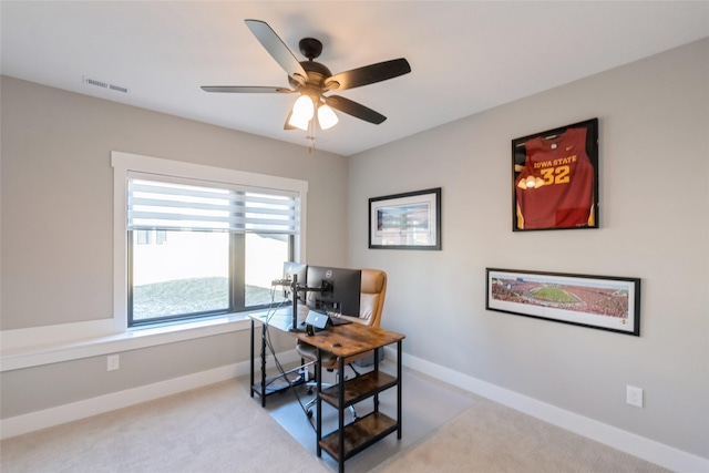 17965 Hammontree Cir, Clive, IA 50325 - office with ceiling fan and light carpet