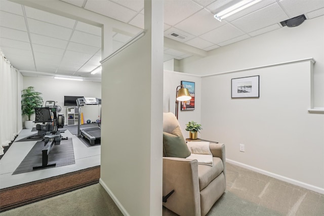 3607 152nd St, Urbandale, IA 50323 - sitting room with a drop ceiling and carpet flooring