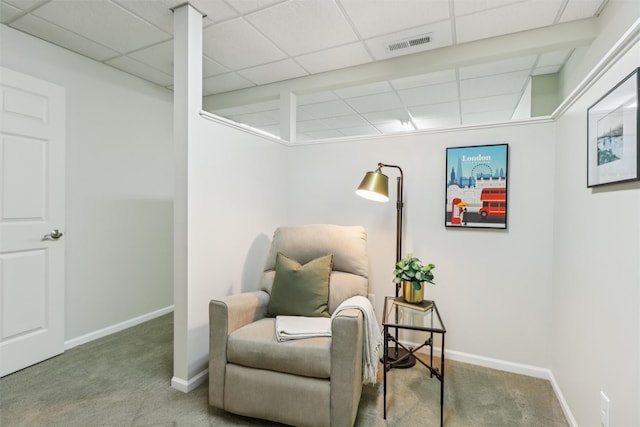 3607 152nd St, Urbandale, IA 50323 - sitting room with a paneled ceiling and carpet flooring