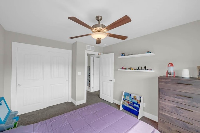 1965 SE Waddell Way, Waukee, IA 50263 - carpeted bedroom featuring a closet and a ceiling fan